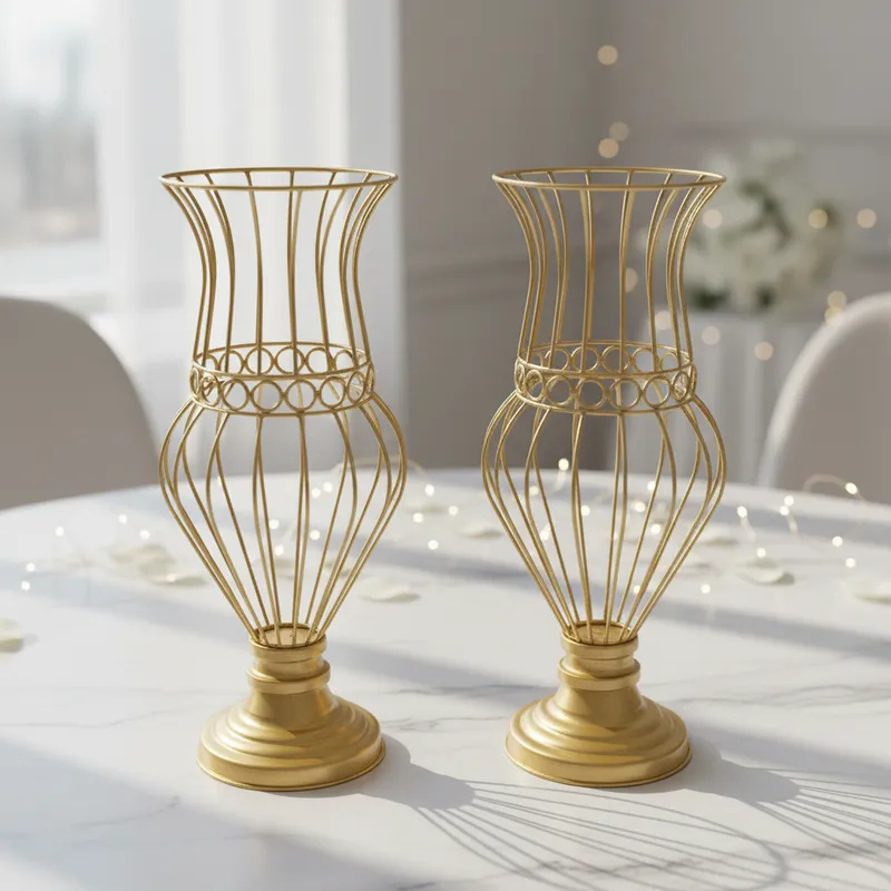 Kit 2 Vasos Armação Para Pedrarias Casamentos Festa Conde Argola Luxo 45cm