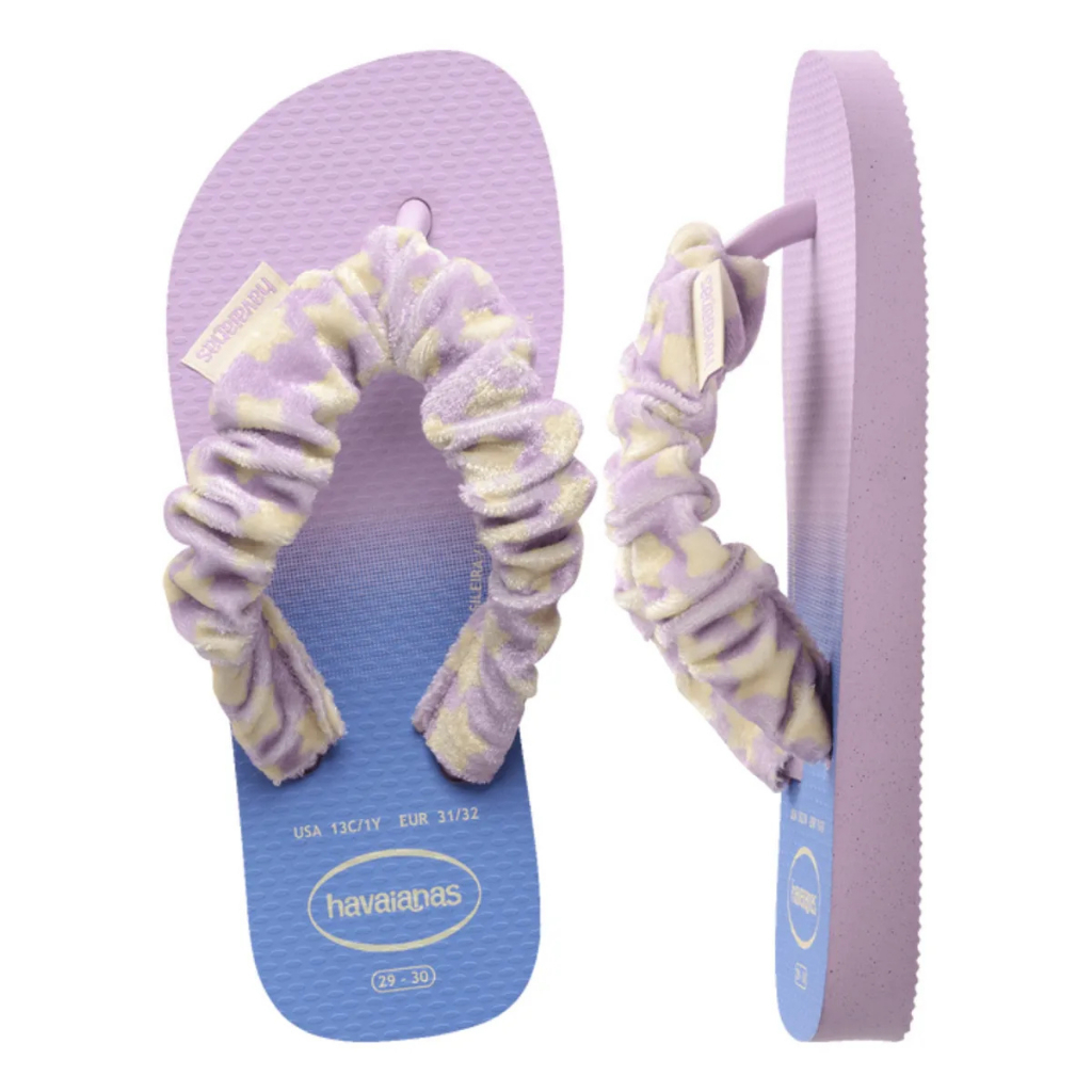 Infantil Chinelo Havaianas Kids Fluffy Tiras C/tecido Ultrafofo Numeraçao 23/24 ao 33/34