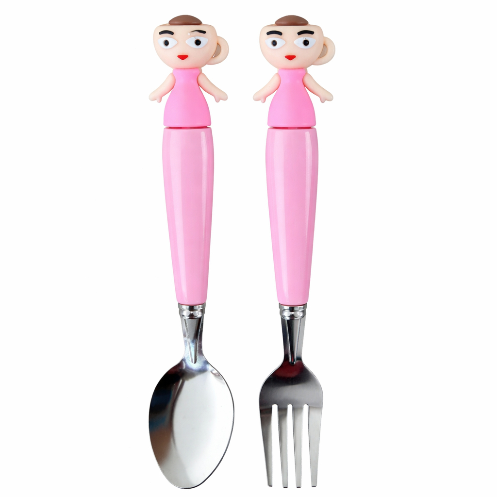 Kit Talher Infantil Inox Brainrot 2 Peças com Estojo Portátil Colher e Garfo Escolar Criança Sortido