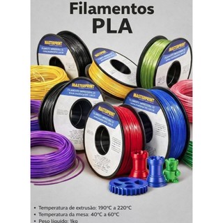 Filamento PLA 3D 1.75mm 1KG para Impressora 3D Masterprint - Cores SILK