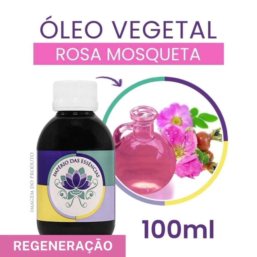 Óleo Vegetal de Rosa Mosqueta 100ML Vegano Para Cremes Sabonetes e Cosméticos em Geral e Massagens |