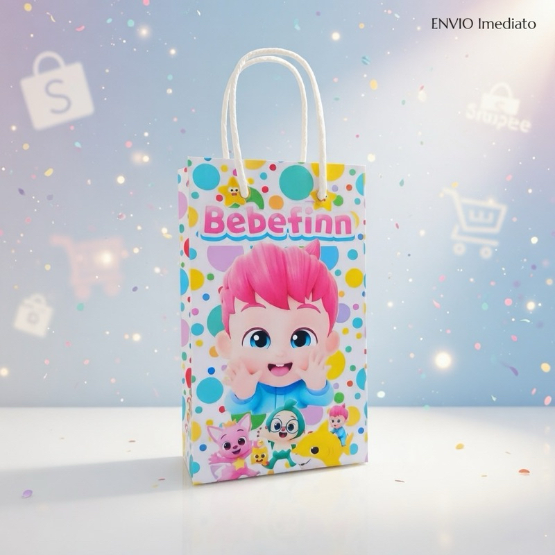 Sacolinhas Surpresa Personalizada Lembrancinha de Aniversário Bebefinn Festa Infantil Pronta Entrega