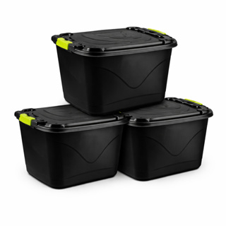 Kit Caixas Organizadora 30l Grande C/Tampa e Trava Organizador para Brinquedos Multiuso 3 ou 5 Peças em Oferta na Shopee