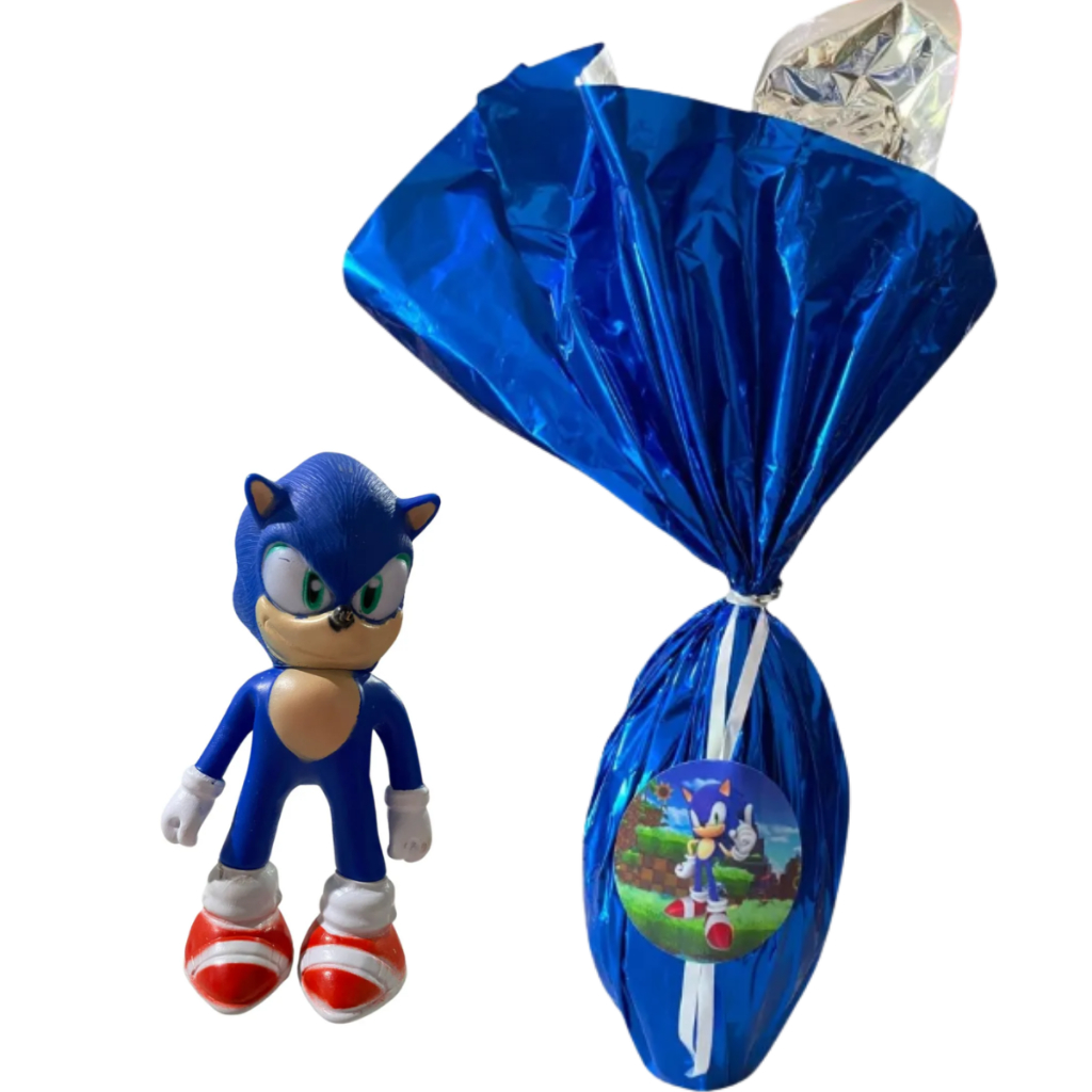 Ovo De Páscoa Sonic 300g Chocolate Ao Leite Com Infantil Presente Criança Kids Para Meninos