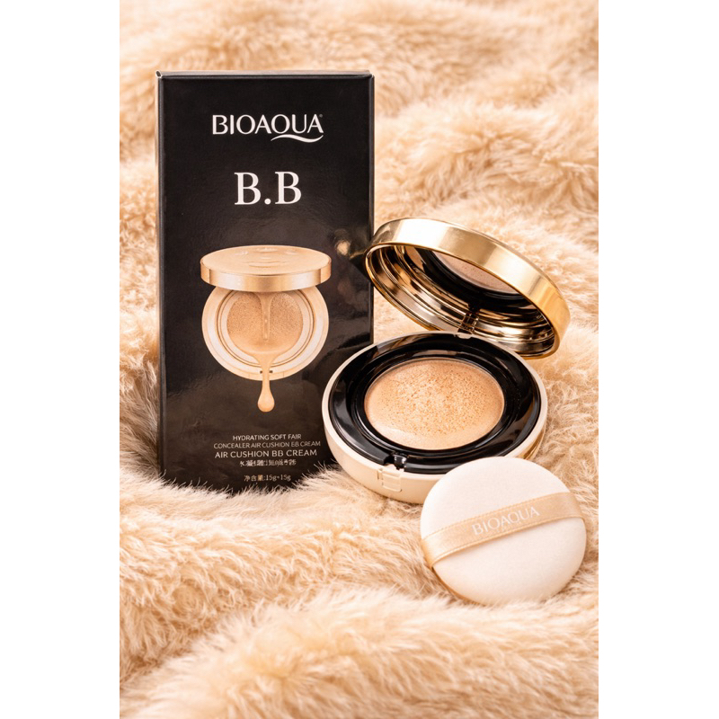 BIOAQUA BB Cushion B.B – Base Cushion Hidratante + 1 Refil Extra + Esponja (Air Cushion BB Cream)