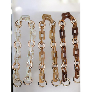Alça de Resina 46cm  para bolsas com argola mosquetão articulado dourado em Oferta na Shopee