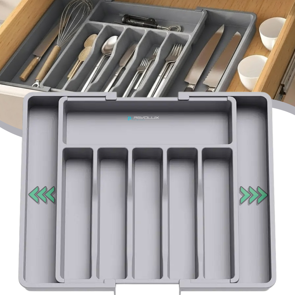 Organizador de Gaveta Porta Talheres Extensível Sepador Gaveteiro Para Cozinha Com Extensor