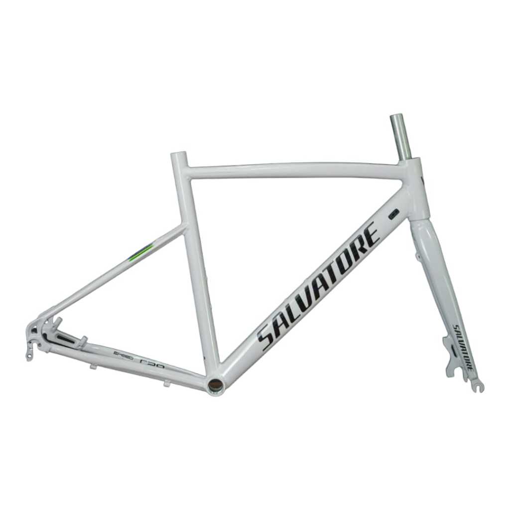 Lançamento SR8 2026 Quadro e Garfo speed salvatore Disco e Ferradura Cor Branco Letras Preta