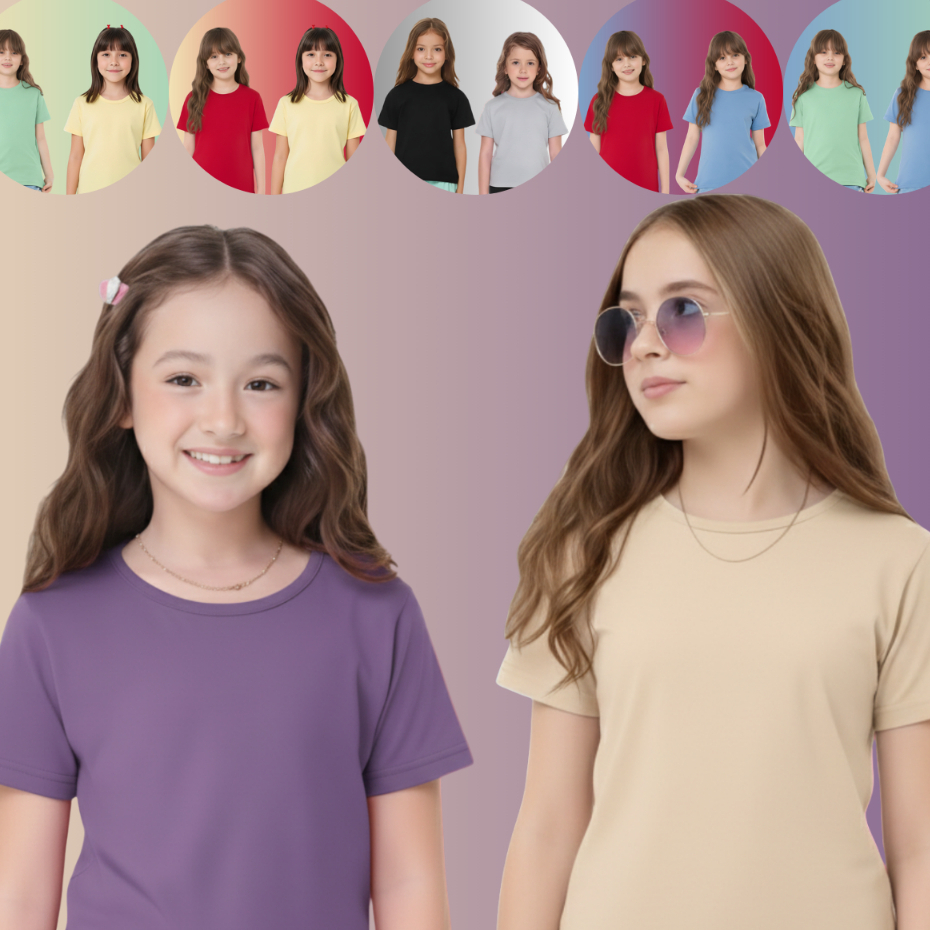 Kit 2 Camisetas Infantil Menina DryFit na Moda para o Dia a Dia - Promoção !