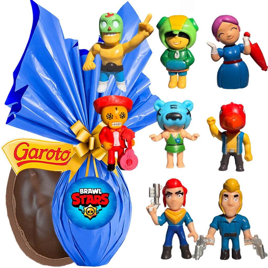 Kit Ovo De Pascoa + 8 Boneco Brawl Stars Brinquedos Infantil Chocolate Ao Leite Garoto Promoção em Oferta na Shopee