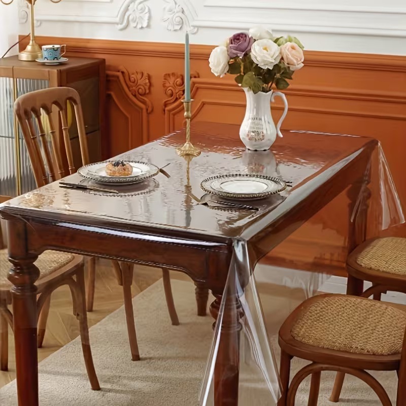 ✨🔥Protetor de Mesa Impermeável Transparente Antiderrapante para Mesa de Madeira