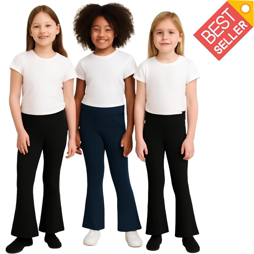 Kit 3 Legging Flare Escolar Infantil Juvenil Suplex Femina Linda Dia Das Crianças