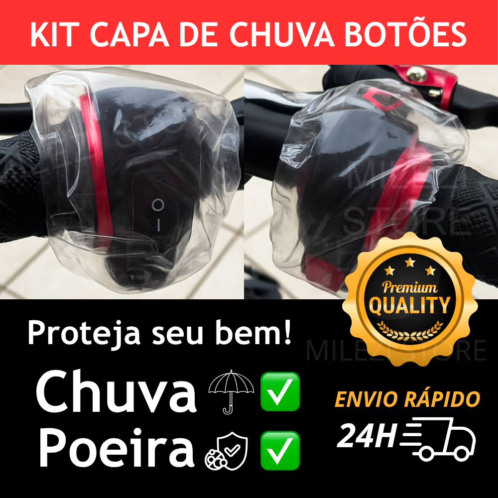 Kit Capa Botões Protetor Scooter Elétrica - Contra Chuva e Oxidação