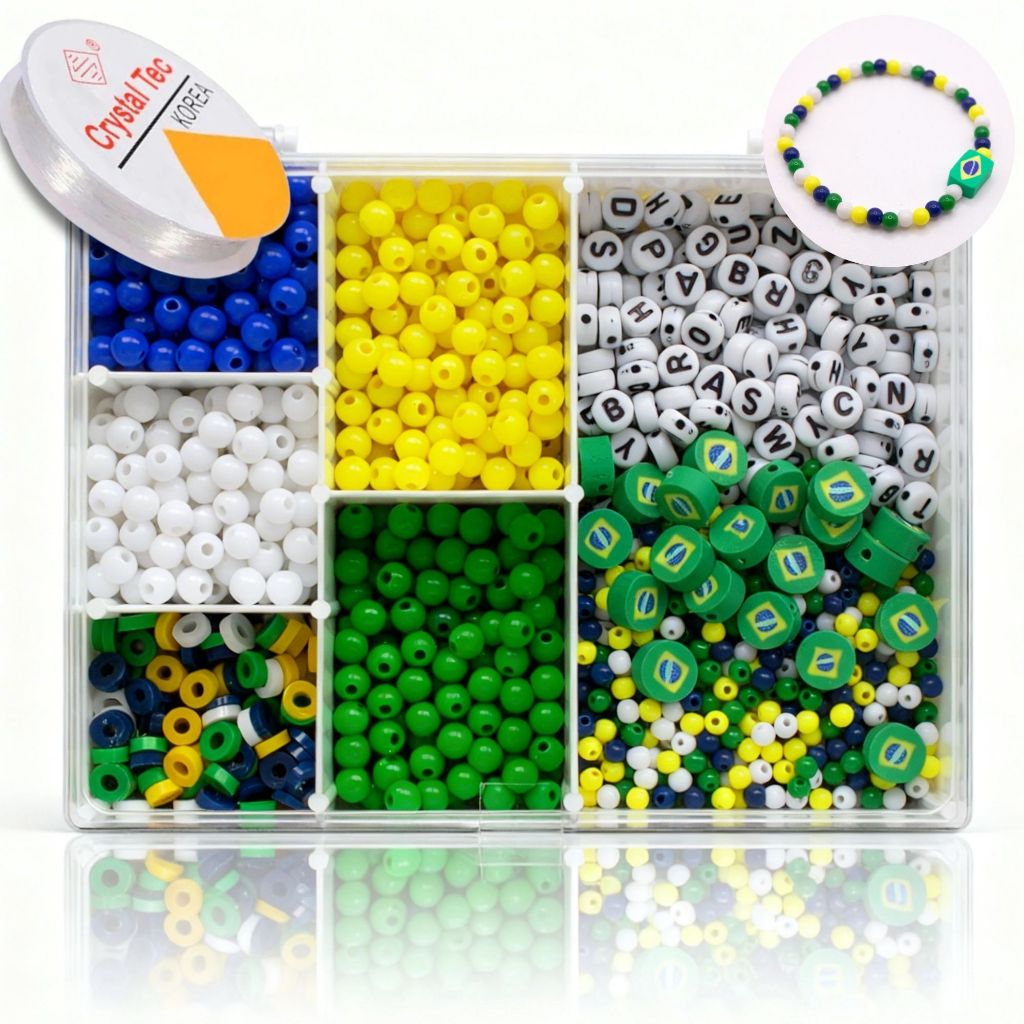 Kit Miçangas Infantil Copa do Mundo 2026 Para Montar Pulseiras e Colares - 1200 Peças em Oferta na Shopee