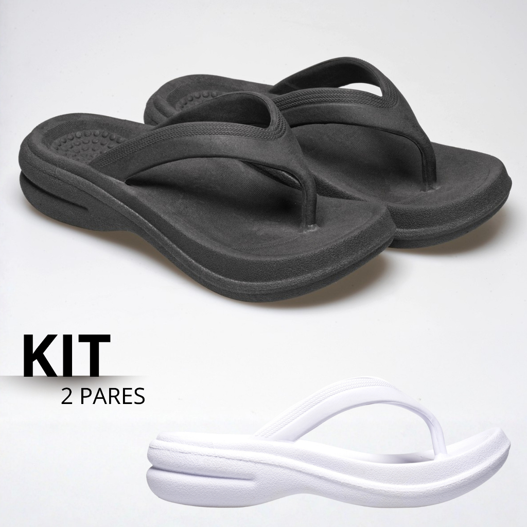 Kit 1 e 2 Pares Tamanco Feminino Ortopédico