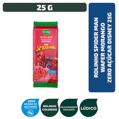 Rolinho Spider Man Wafer Morango Zero Açúcar Disney 25g