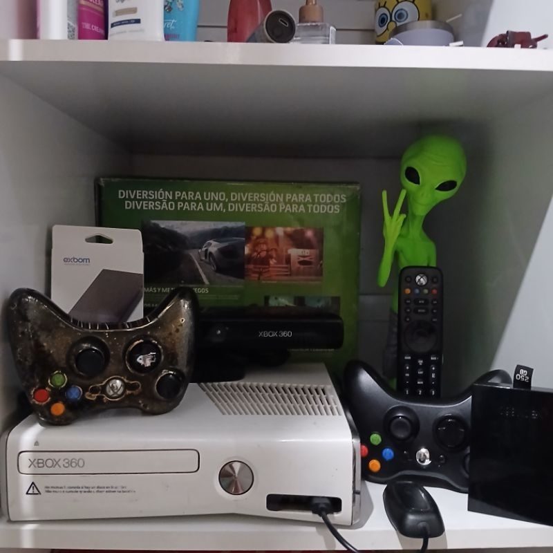 Xbox 360 Slim Branco Desbloqueado Exploit com 100 Jogos no Hd Externo (Completão)