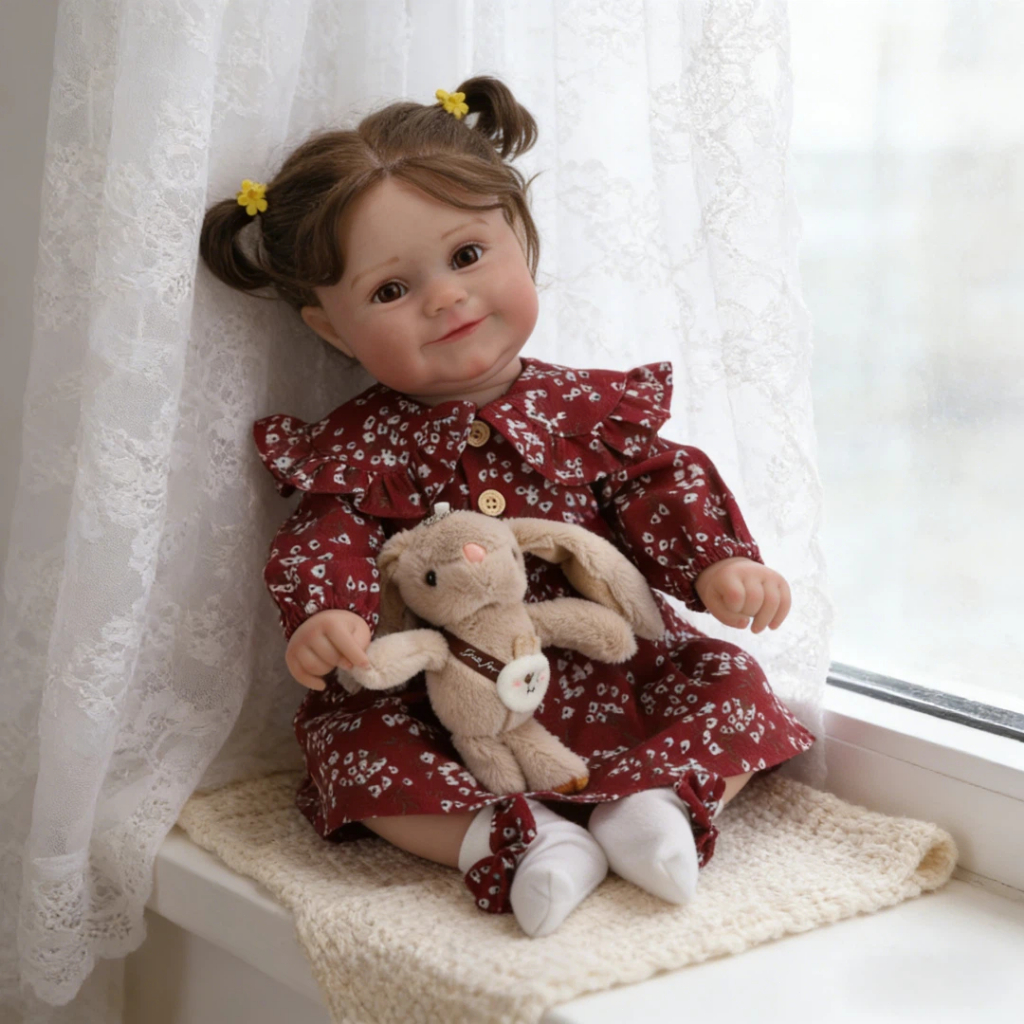 Bebê Reborn Silicone 48cm Menina Maddie Ohlo Castanho 100% Original Brastoy em Oferta na Shopee