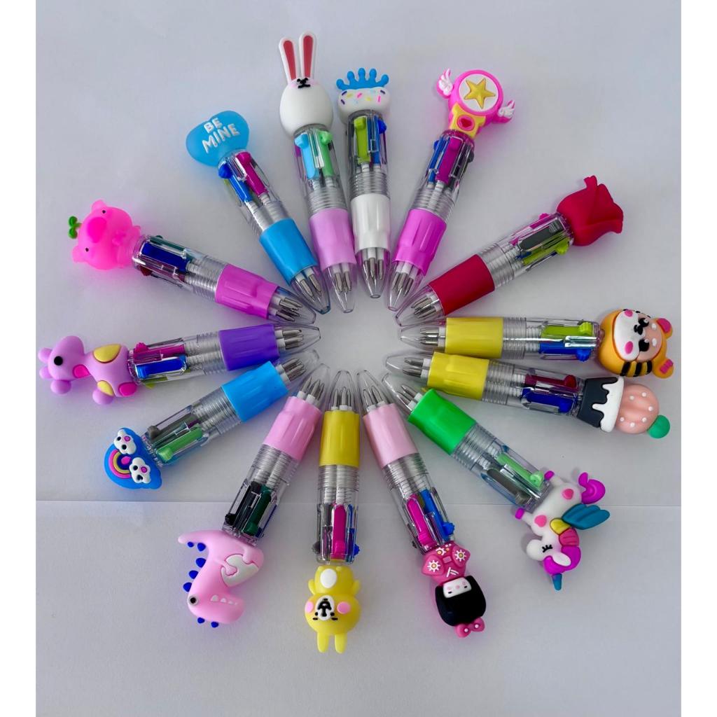 Mini Caneta Anime 4 Cores Personagens Kawaii Sortidos | Caneta Fofa Papelaria Escolar Estudante em Oferta na Shopee