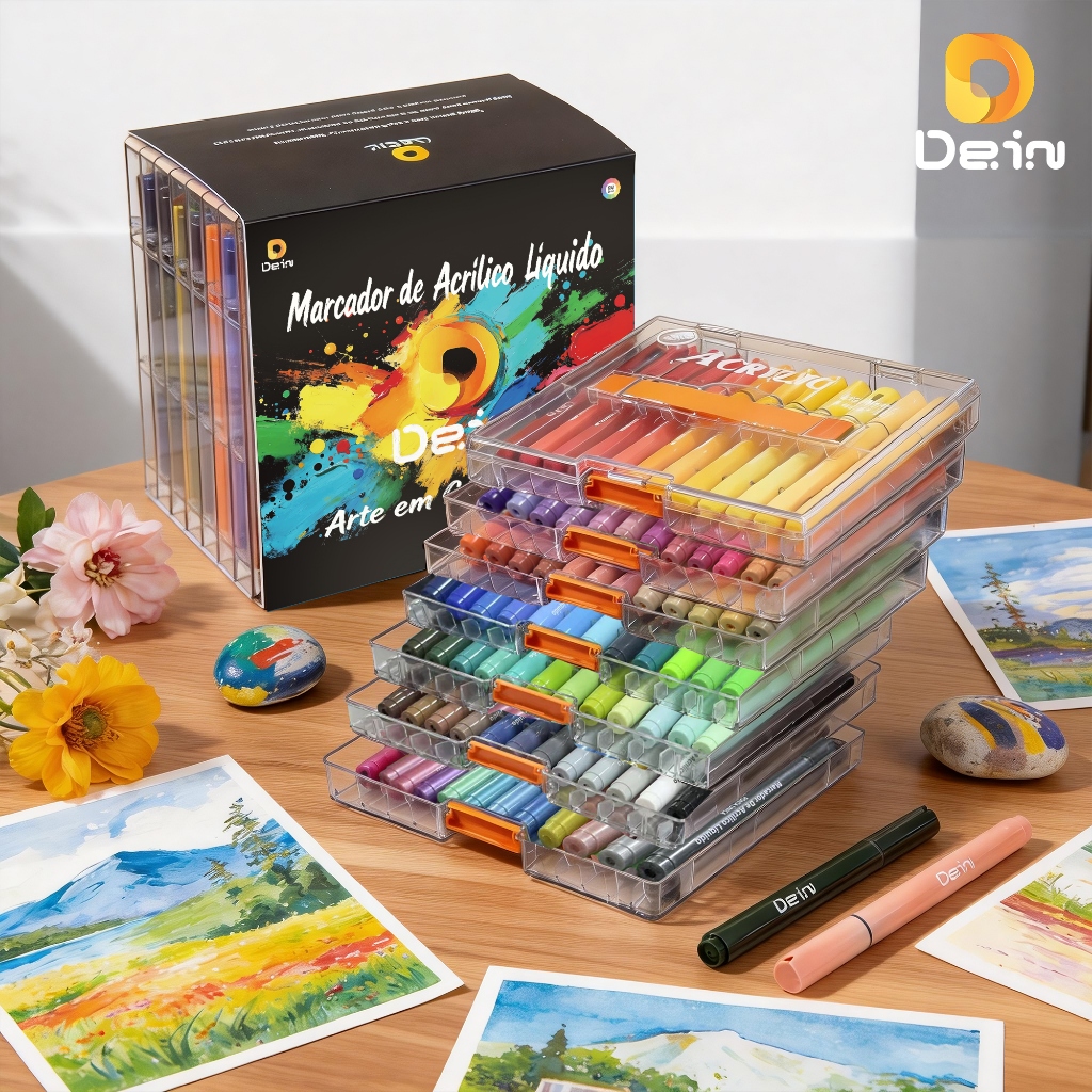 Marcadores Acrílicos Diretos｜72 a 84 Cores｜3x Mais Tinta｜DIY · Pintura · Presente em Oferta na Shopee