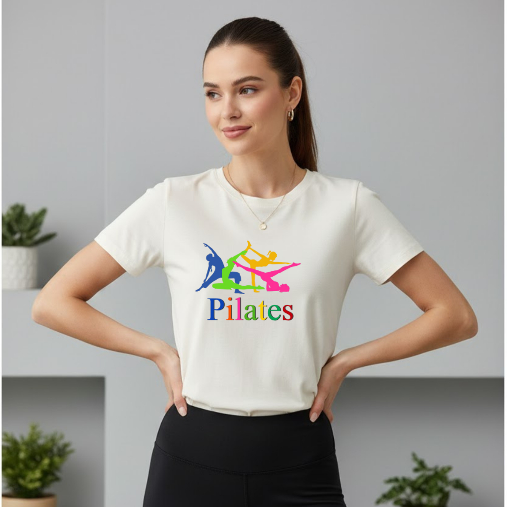 Camiseta Básica Estampada 100% Algodão Blusa Pilates Exercício Academia Yoga