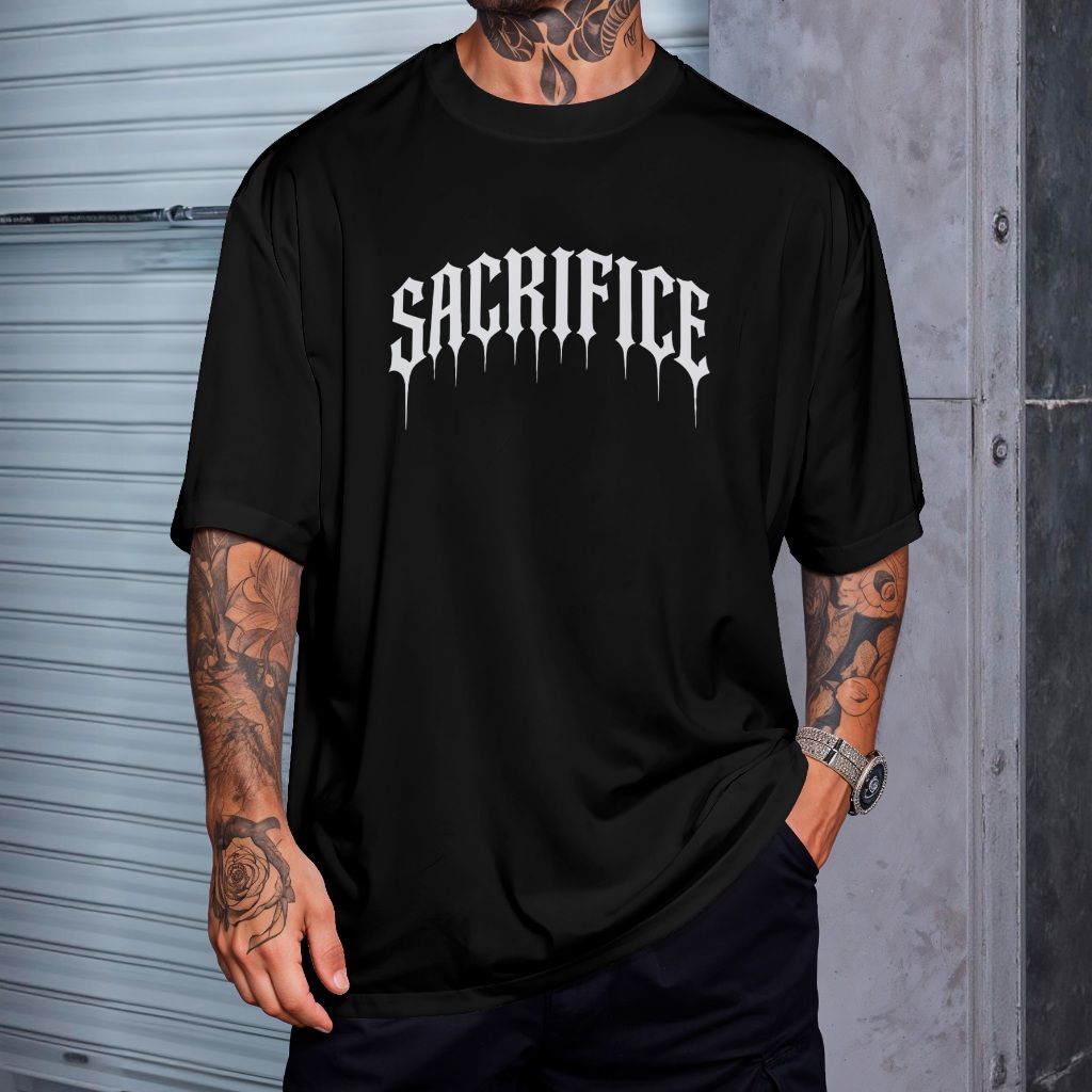 Camiseta Oversized Streetwear Academia Sacrifice Gothic Conforto REF 3460