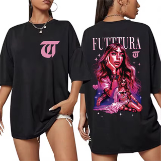 Camiseta Básica - Oversized - Plus Size em Algodão Tini Violetta FUTTTURA Tour PopTeen Turne Show em Oferta na Shopee