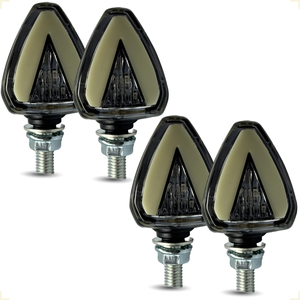 Kit Piscas Led Seta Fume Triangular Moto Fan 125 150 / Cb Twister / CB300 / Xre 300 / CG Universal em Oferta na Shopee