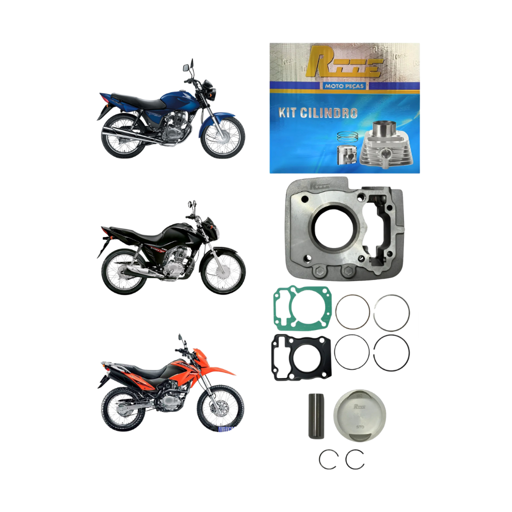 Kit Cilindro Completo Honda CG Titan Fan e NXR Bros 150 de 2003 até 2015 em Oferta na Shopee
