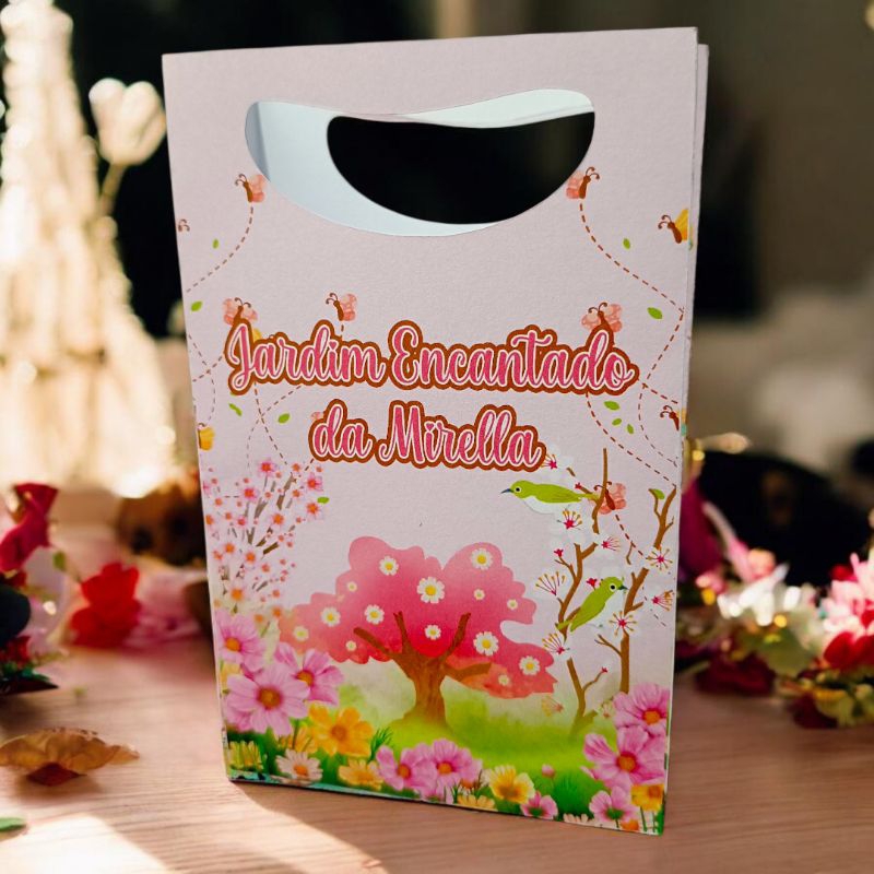 ENVIO EM 24H Sacolinha P Jardim Encantado PEGUE E MONTE Lembrancinhas Aniversário Borboletas