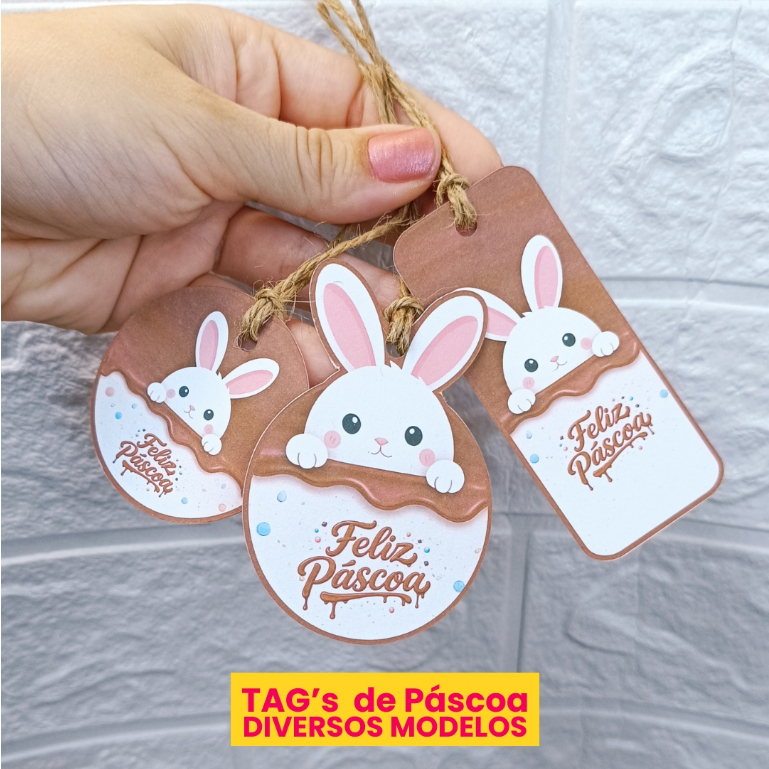 Tag de Páscoa com Sisal p/ Lembrancinha e Brinde Etiqueta de Páscoa opção 30/50/100/150 un.