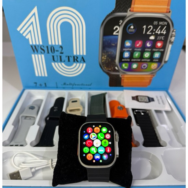 Smartwatch WS10‑2 Ultra – Smartwatch com kit de 7 pulseiras , tela curva de 1,52″ e várias funções inteli
