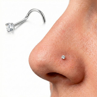 Piercing Nariz Nostril ponto de luz Prata 925 legítimo