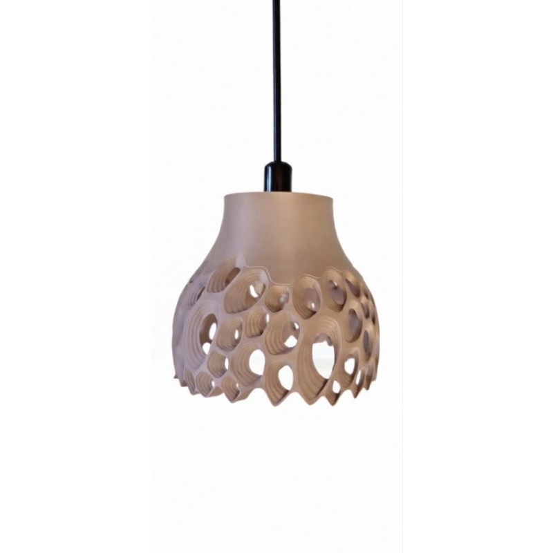Luminária Pendente Moderna PLA Design Vazado 24cm com Canopla