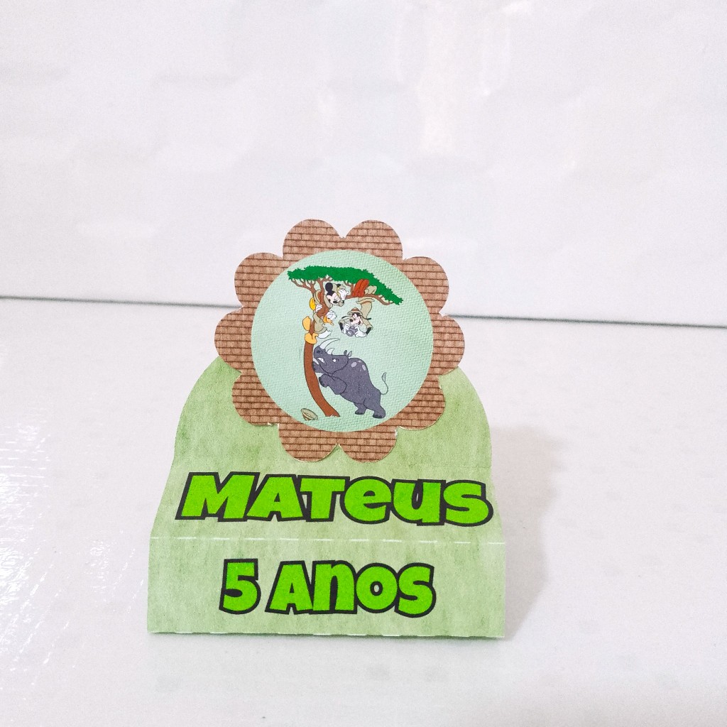 Porta Bis Duplo Mickey Safari Personalizado com Nome Kit 20 Lembrancinha Festa Infantil Luxo