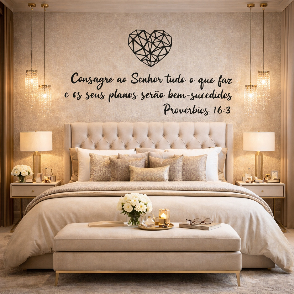 Frase Consagre ao Senhor Tudo O Que Você Faz Letreiro Decorativo em MDF em Oferta na Shopee