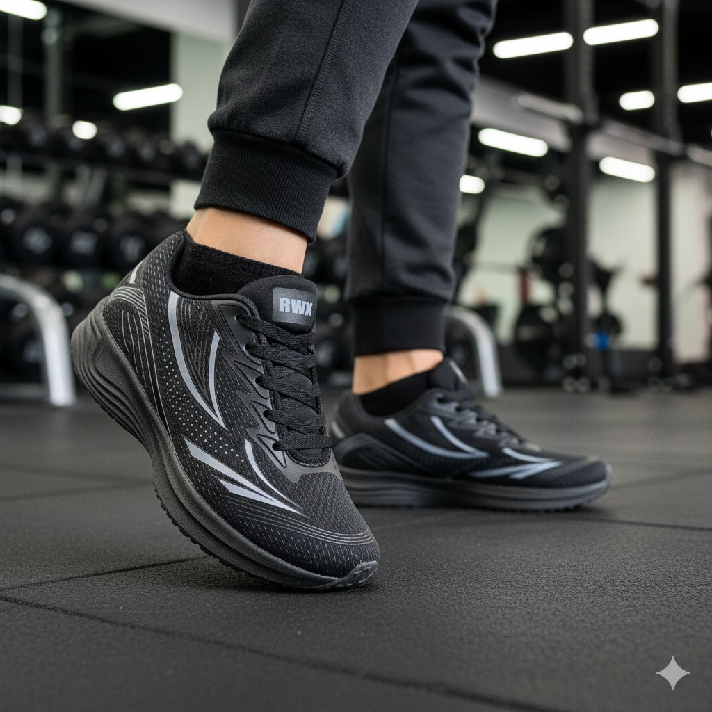 Tênis Masculino/Feminino Preto AMX – Design Moderno e Solado Resistente