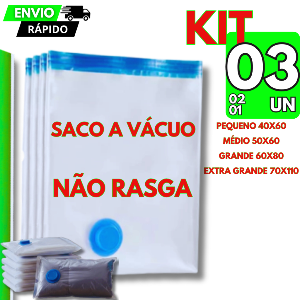 Saco a Vácuo Kit1/2/3 Cobertor Roupas Edredom Viagem Toalha Organizador Economia de Espaço Premium em Oferta na Shopee