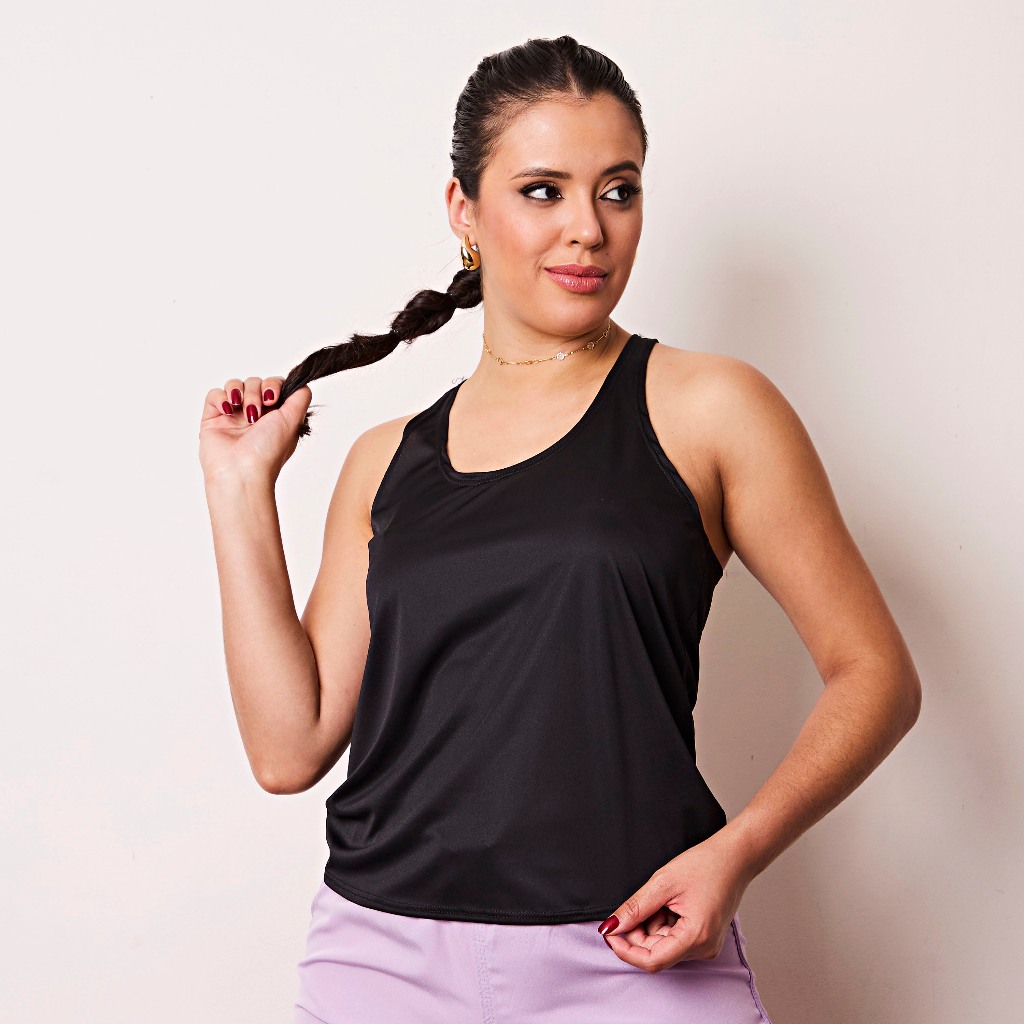 Regata Feminina de Academia Dry Fit Lisa Corrida Treino em Oferta na Shopee