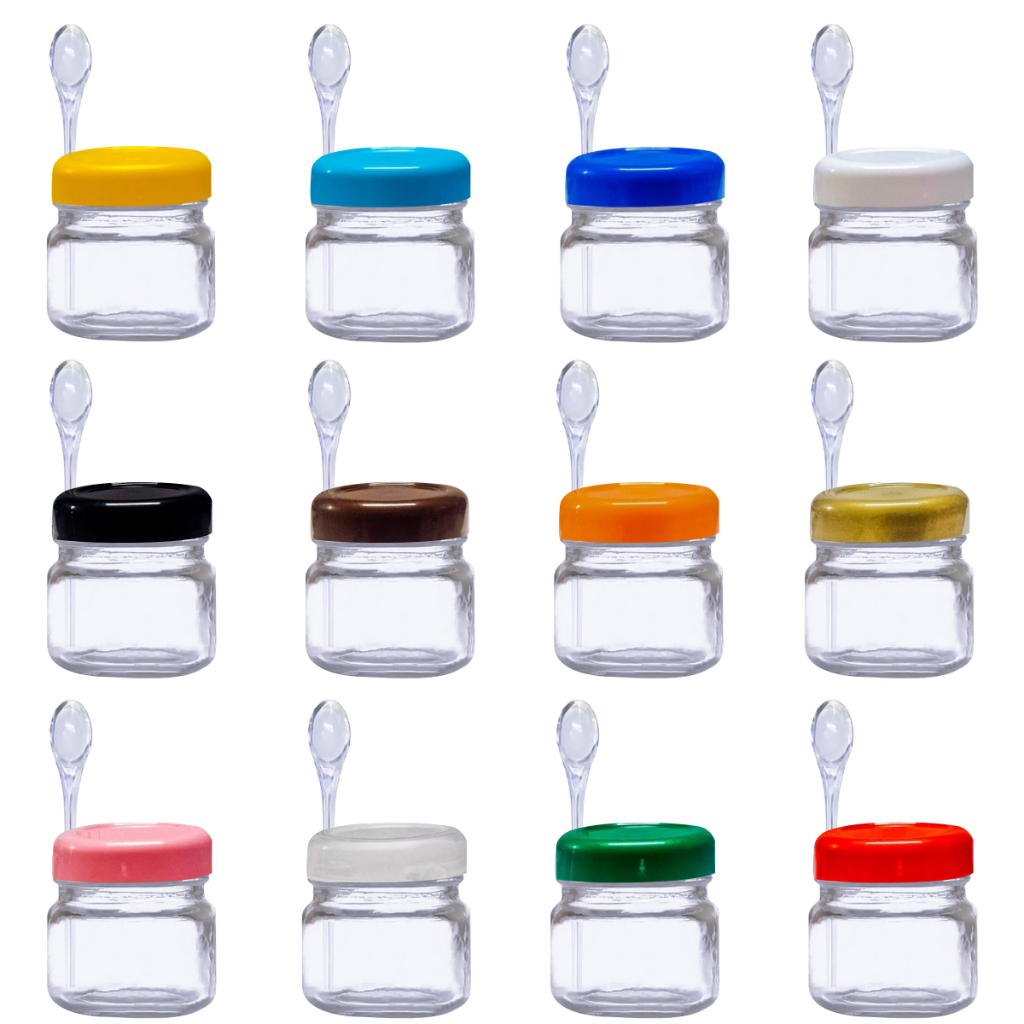 Kit 10/20/30/40/50 Potes De Papinha Plástica Reforçado Com Colherzinha 40ml Festa/Aniversário