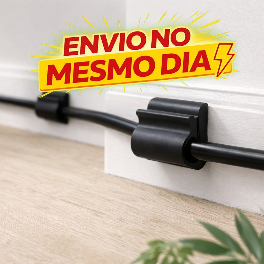Kit 10 Organizador de Cabos Adesivo para Parede Suporte Prendedor de Fios TV