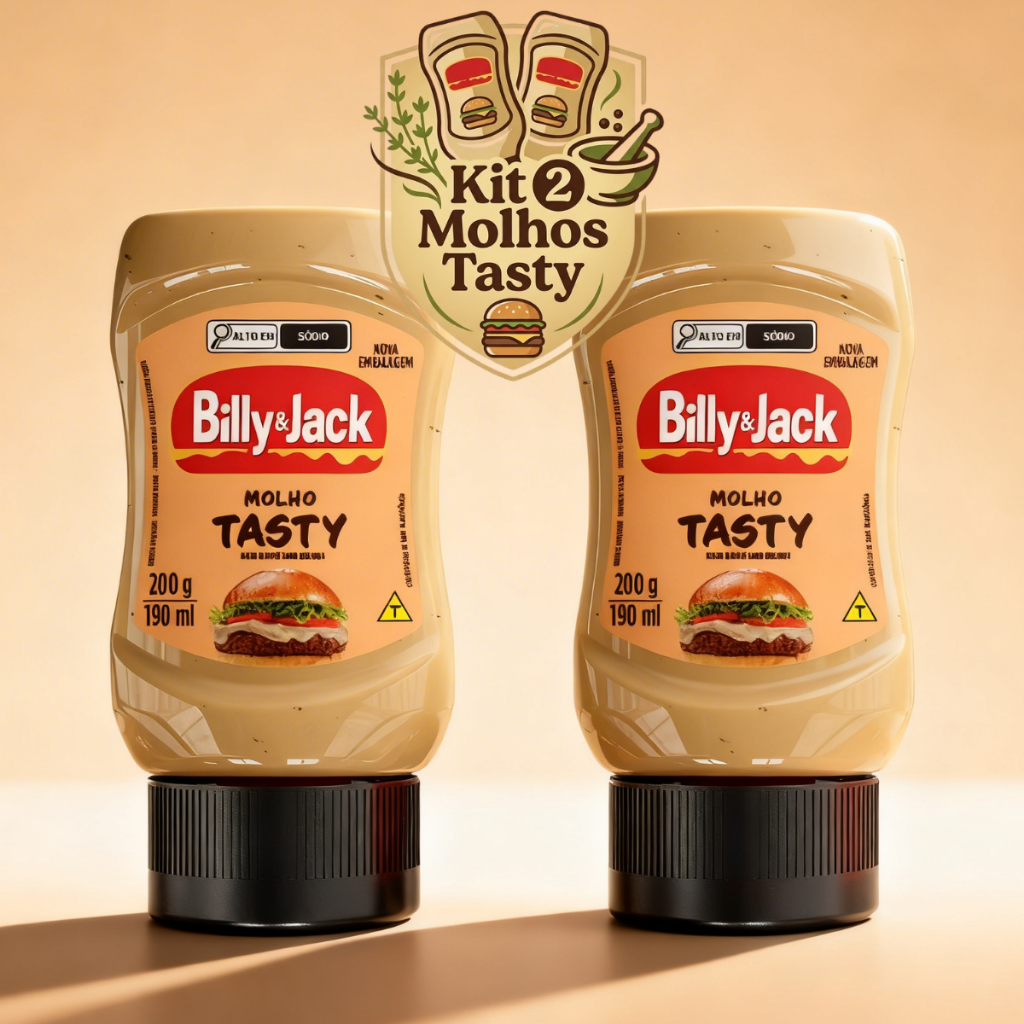 Kit Molho Tasty Billy Jack 2x200g Molho Gourmet Para Hambúrguer Lanche Artesanal