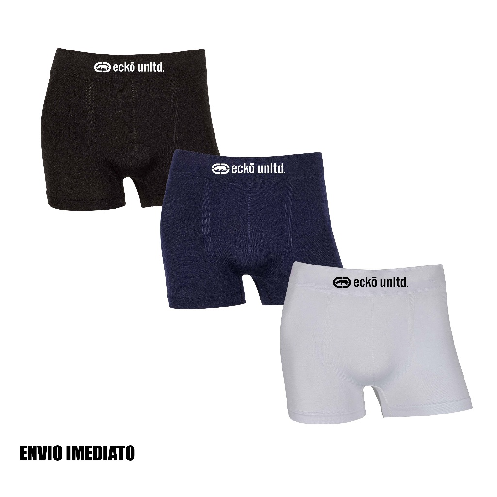 Kit 3 cuecas boxer Ecko Originais Microfibra confortáveis Sem Costura