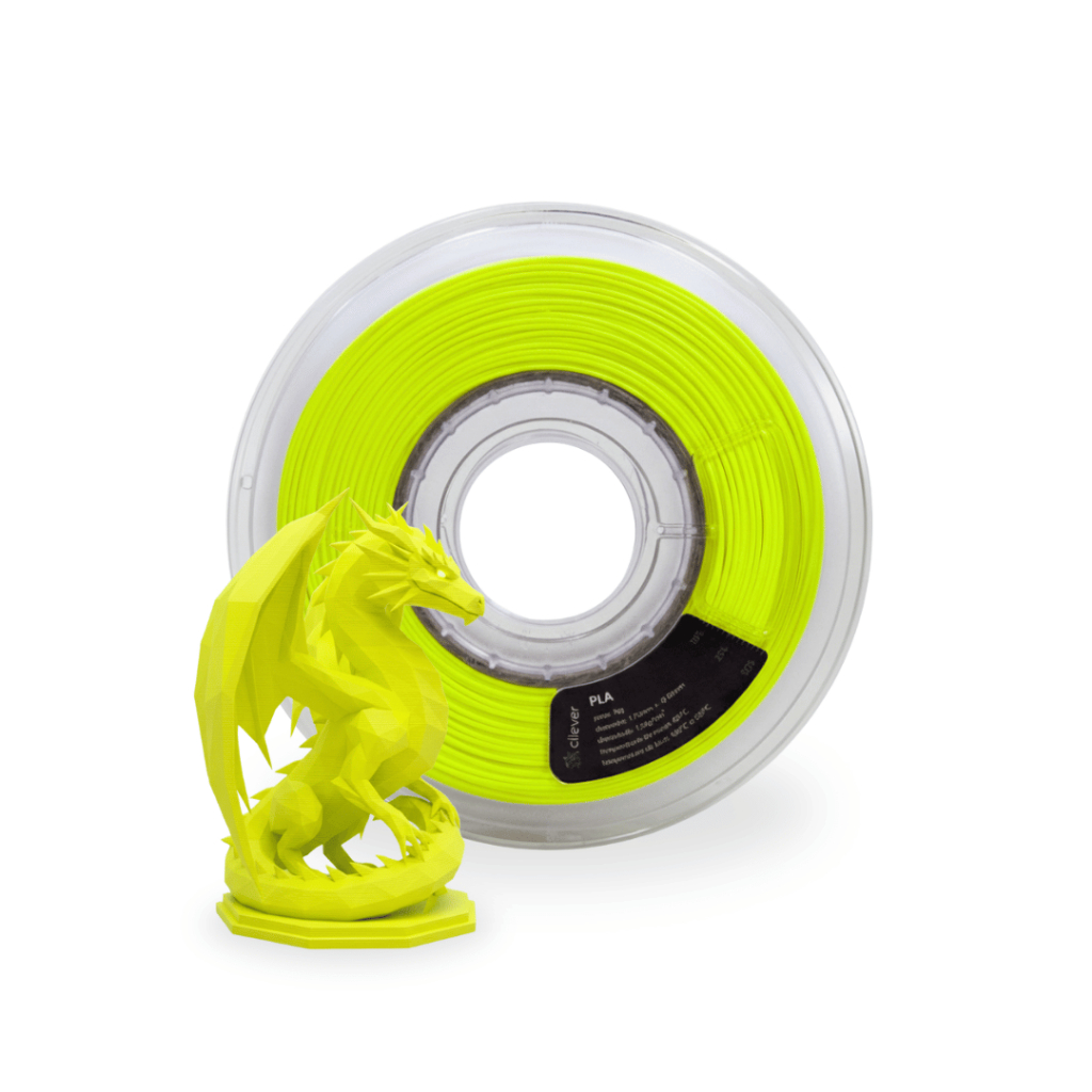 PLA Amarelo Fluorescente Premium | 1,75mm | 1 Kg | Cliever