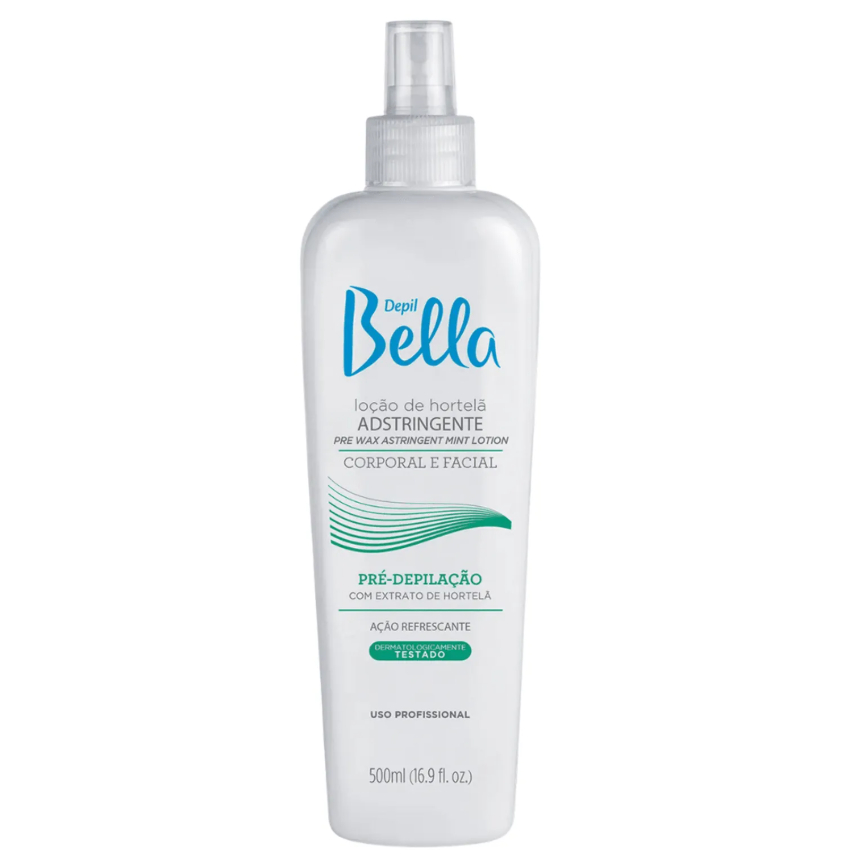 Loção de Hortelã Adstringente Pré-Depilação Depil Bella 500 ml em Oferta na Shopee