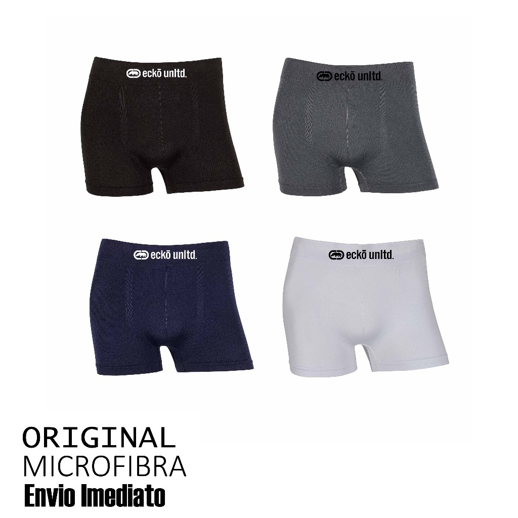 Kit 2 ou 4 cuecas boxer Ecko Original Sem Costura Microfibra