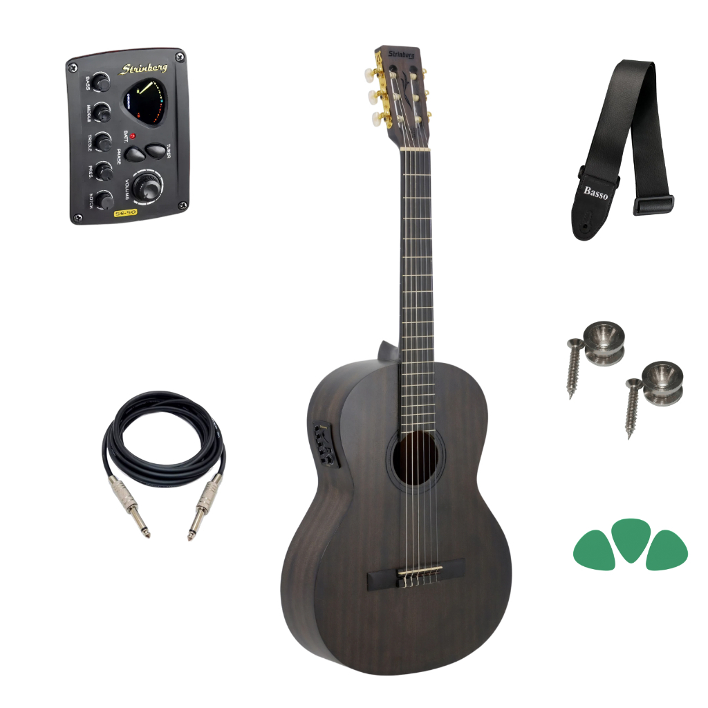 Violão Elétrico Clássico Strinberg Fs3c Nylon Tobacco Satin