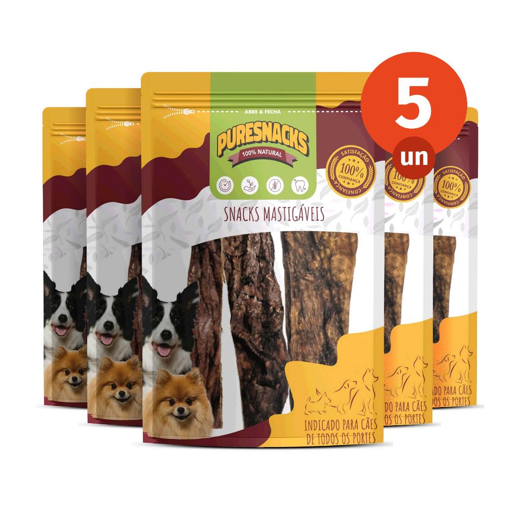 Kit Mordedor Petisco Pulmão Bovino Aerado 100% Natural 15 Unidades para Cães PureSnacks 40g