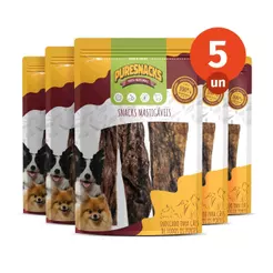 Kit Mordedor Petisco Pulmão Bovino Aerado 100% Natural 15 Unidades para Cães PureSnacks 40g
