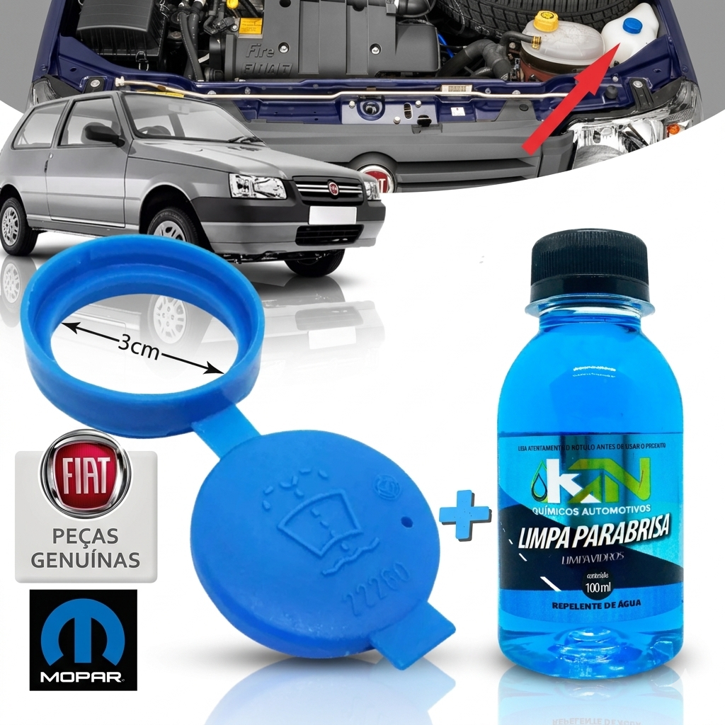 Tampa Do Esguicho Limpador Parabrisa Fiat Idea Uno Stilo Punto Linea +  Limpador de Parabrisas KN